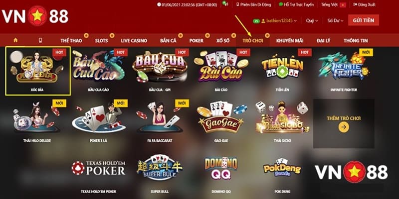 Vài điều về game xóc đĩa VN88 hấp dẫn